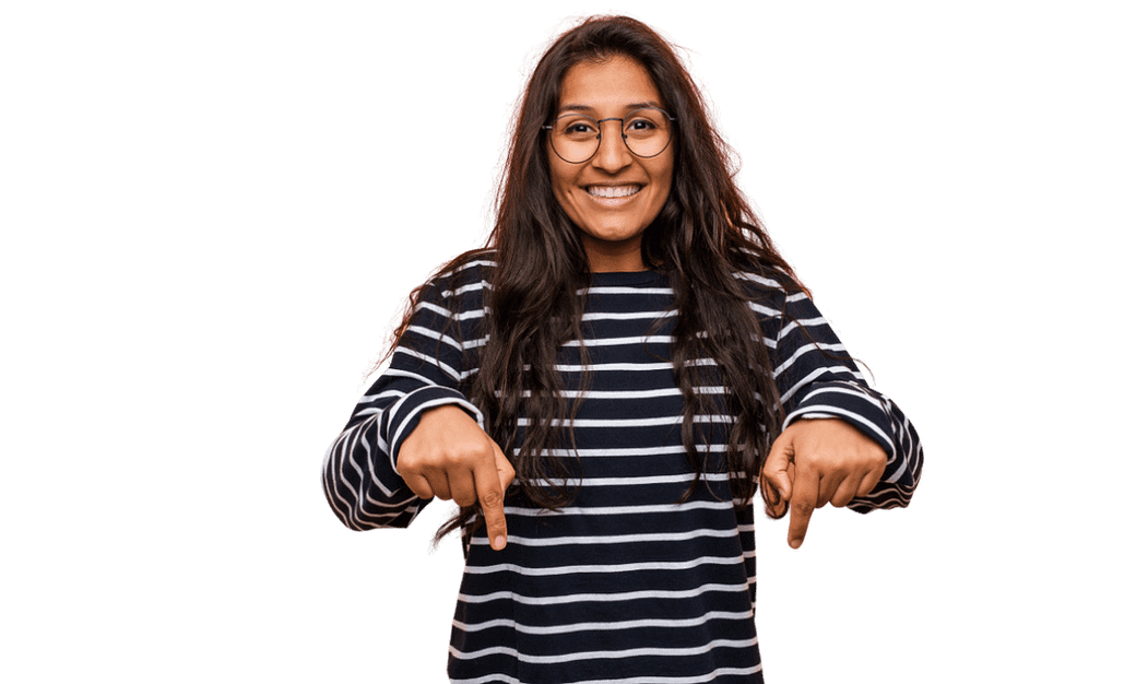 LS girl pointing down_contact_us