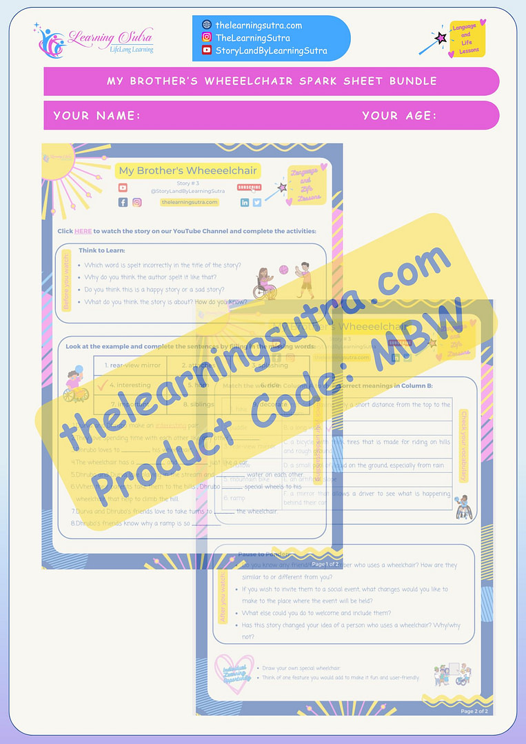 My Brother's Wheelchair Spark Sheet Bundle_Preview Image